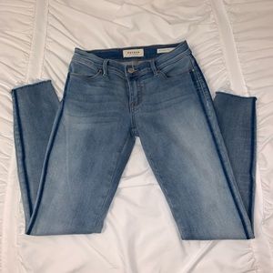 light wash jeans with double pin stripe on side
